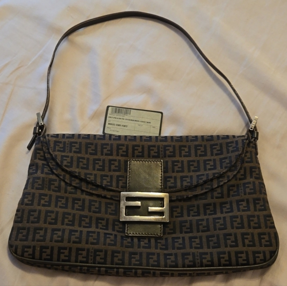 EUC FENDI Hobo Bag Zucchino double flao shoulder bag
